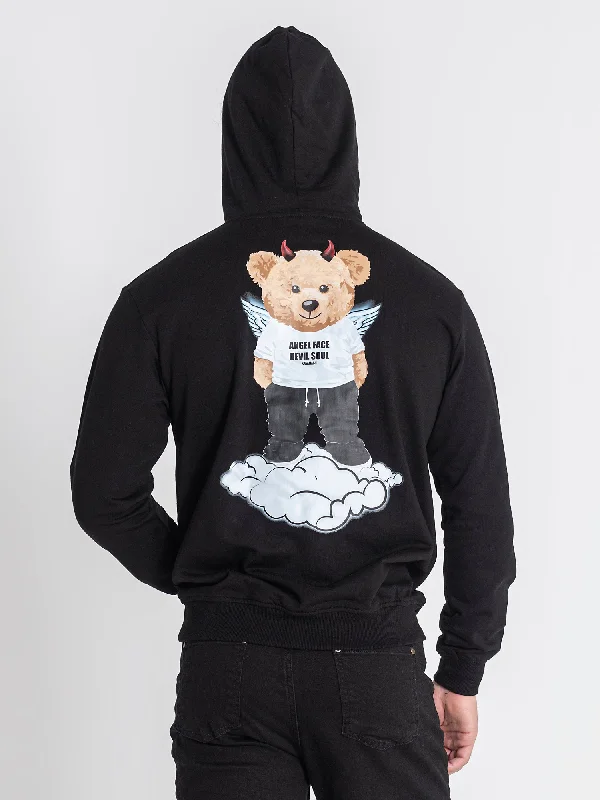 Men's Hoodies with Faux Fur TrimBlack Doppelganger Hoodie
