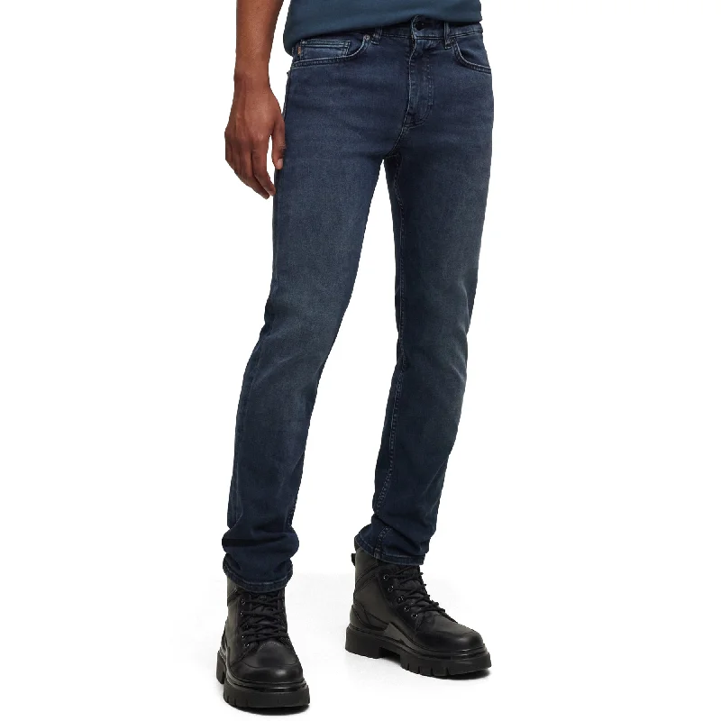 Comfortable Men's JeansBoss Delaware Slim Fit Jeans - Moody Dark Blue Stretch