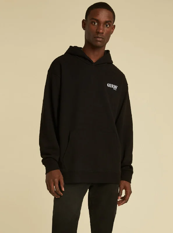Men's Hoodies for Short MenGUESS Originals Black Kit Hoodie