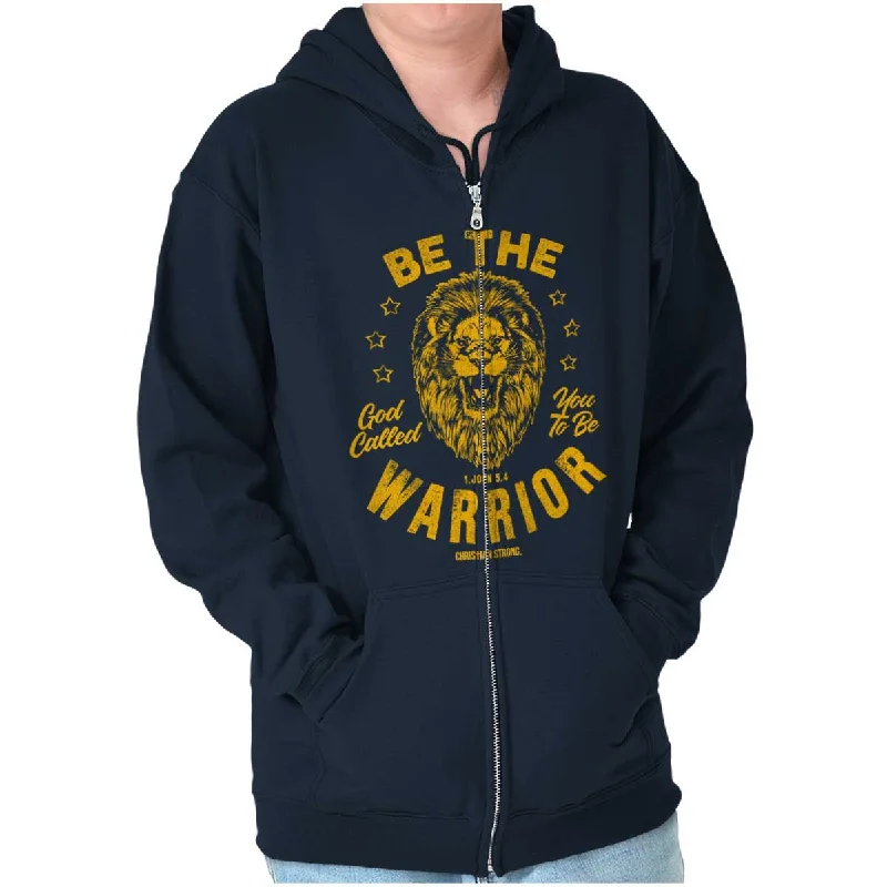 Men's Hoodies with Vintage StyleBe the Warrior Lion Zip Hoodie