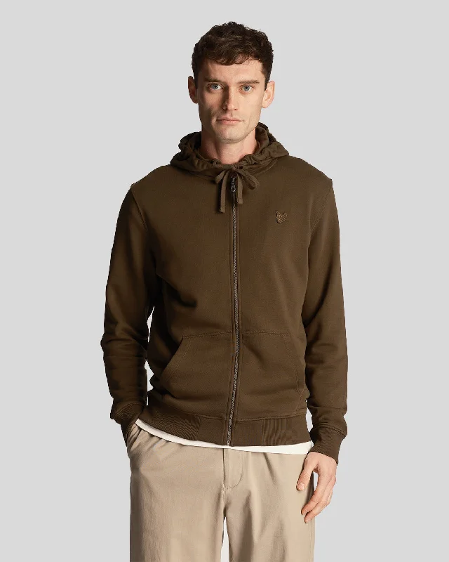 Men's Hoodies with Secret CompartmentsTonal Eagle Zip Through Hoodie