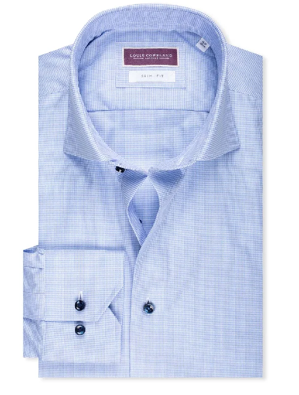 Men's Crew Neck T-Shirts for Everyday WearSlim Puppytooth Shirt Blue