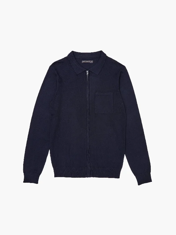 Men's Travel Shirts for Easy PackingFormal Zip Through Pocket Knit Shirt