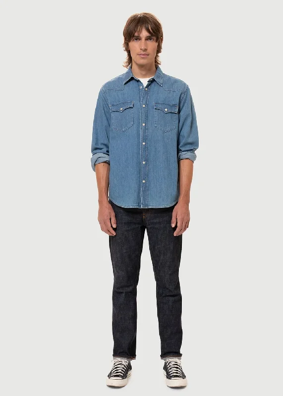 Men's Breathable Shirts for Warm ClimatesGeorge Another Kind Of Blue Denim Shirt