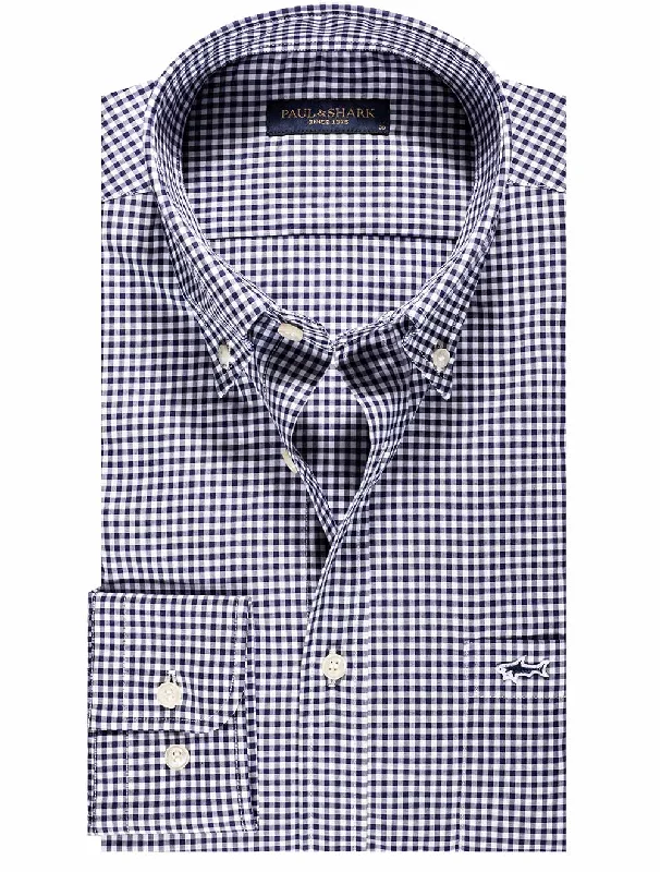 Men's Striped Shirts for a Maritime TwistNavy Gingham Check Shirt Navy