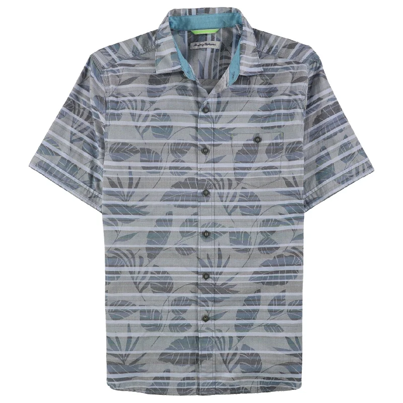 Men's Pocket T-Shirts for Added FunctionalityTommy Bahama Mens Playa of Paradise Button Up Shirt, Blue, Small