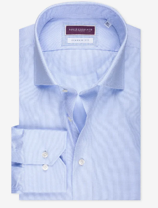 Men's Stain-Resistant Shirts for Mess-Free WearPinpoint Classic Fit Single Cuff Shirt Blue