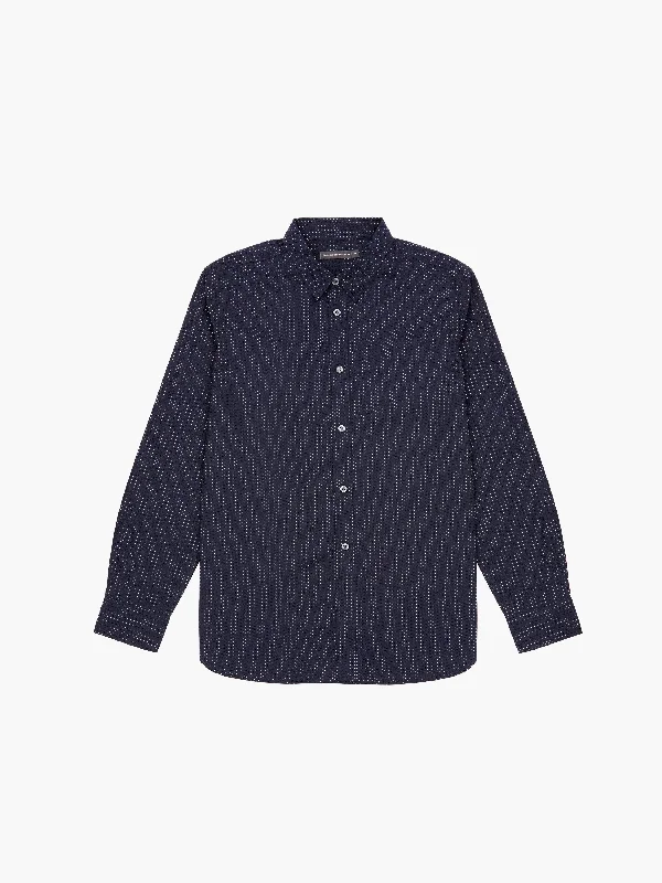 Men's Spread-Collar Shirts for a Bold StatementMicro Dot Long Sleeve Shirt