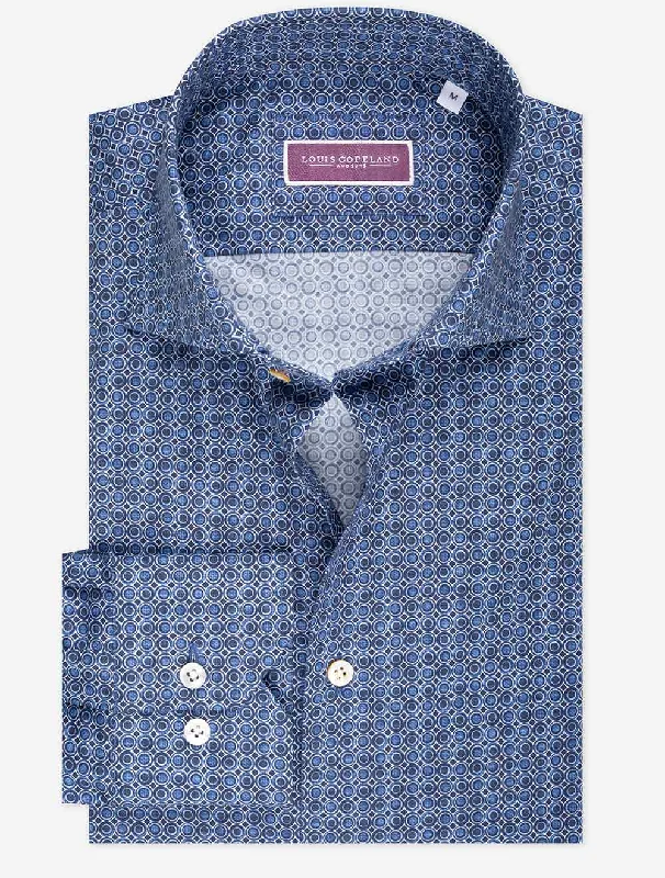 Men's Essential Dress Shirts for Everyday WearPattern Casual Shirt Navy