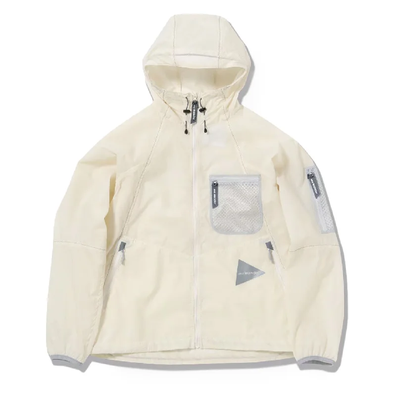 Men's Hoodies with Asymmetric ZippersAnd Wander Breath Rip Hoodie Off White