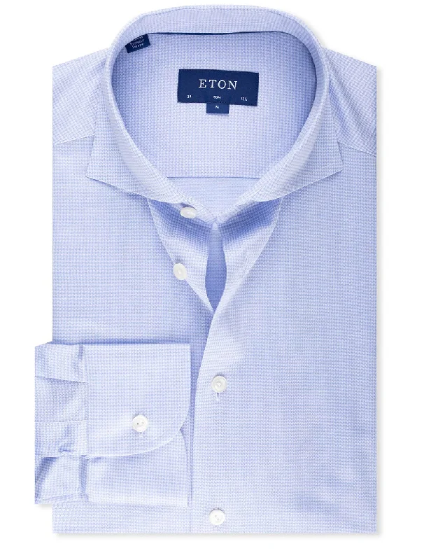 Men's Color-Blocking Shirts for a Statement LookSlim Fit Houndstooth Shirt Blue