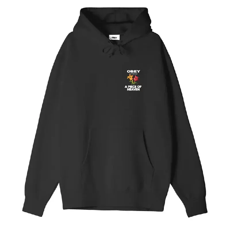 Men's Hoodies for CampingObey A Piece of Heaven Hoody Black
