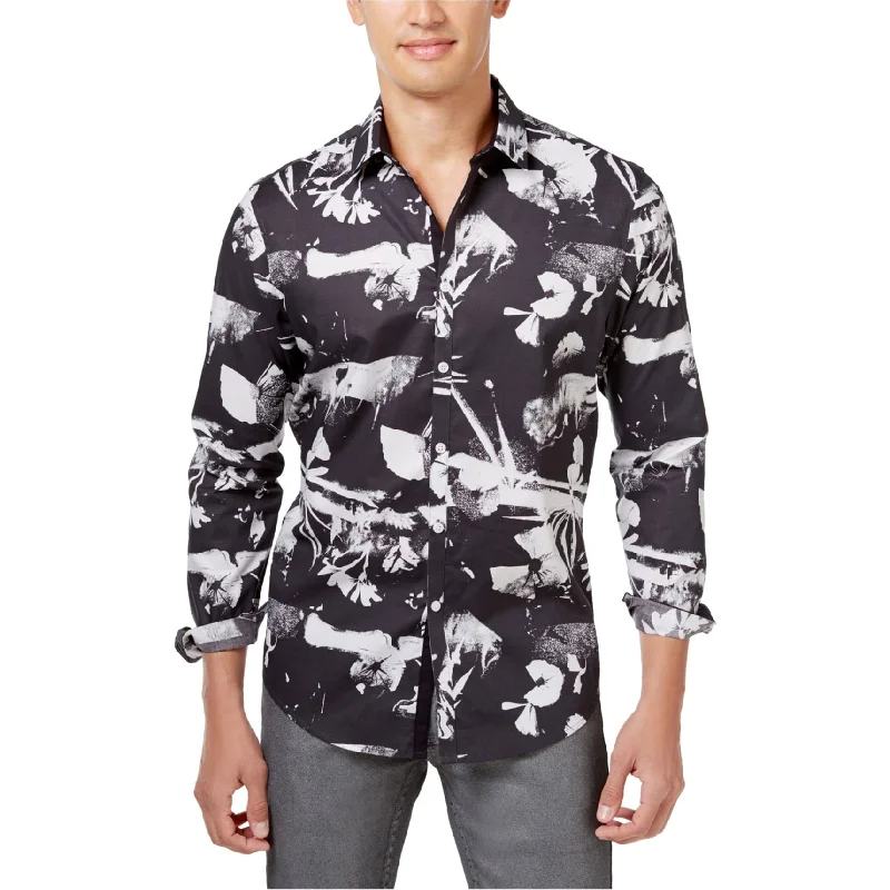 Men's Neutral-Tone Shirts for Versatile StylingI-N-C Mens Abstract Button Up Shirt, Blue, XX-Large