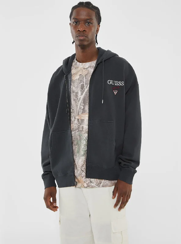 Men's Hoodies with Contrast StitchingGuess Originals Black Stacked Logo Hoodie