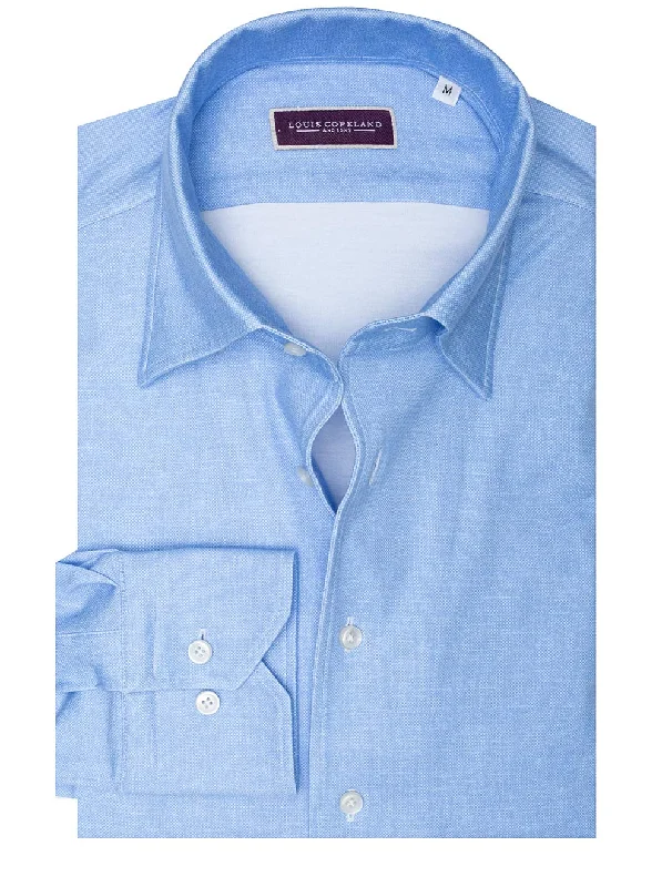 Men's Floral Print Shirts for Spring and SummerBelmont Jersey Stretch Cotton Shirt Blue