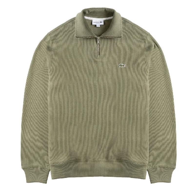 Men's Hoodies for WorkoutLacoste Half Zip Sweatshirt Khaki Green