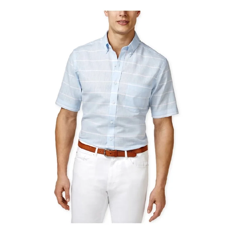 Men's Pattern Mixing Shirts for Creative StyleClub Room Mens Pembrook Plaid Button Up Shirt, Blue, LT Men's Pattern Mixing Shirts for Creative StyleClub Room Mens Pembrook Plaid Button Up Shirt, Blue, LT