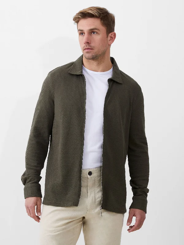 Men's Oxford Shirts for a Preppy StylePopcorn Zip-Through Shirt