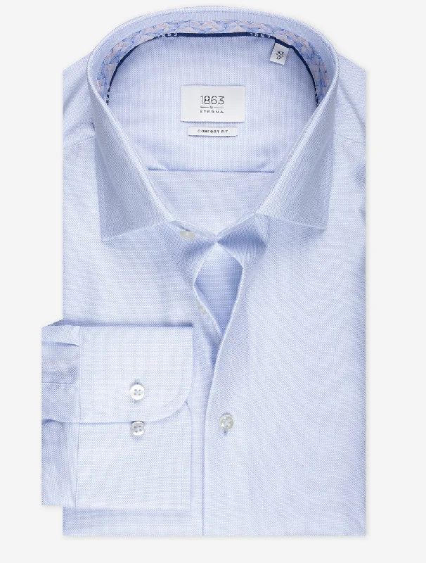 Men's Unique Dress Shirts for a Statement LookComfort Fit Textured Shirt Light Blue