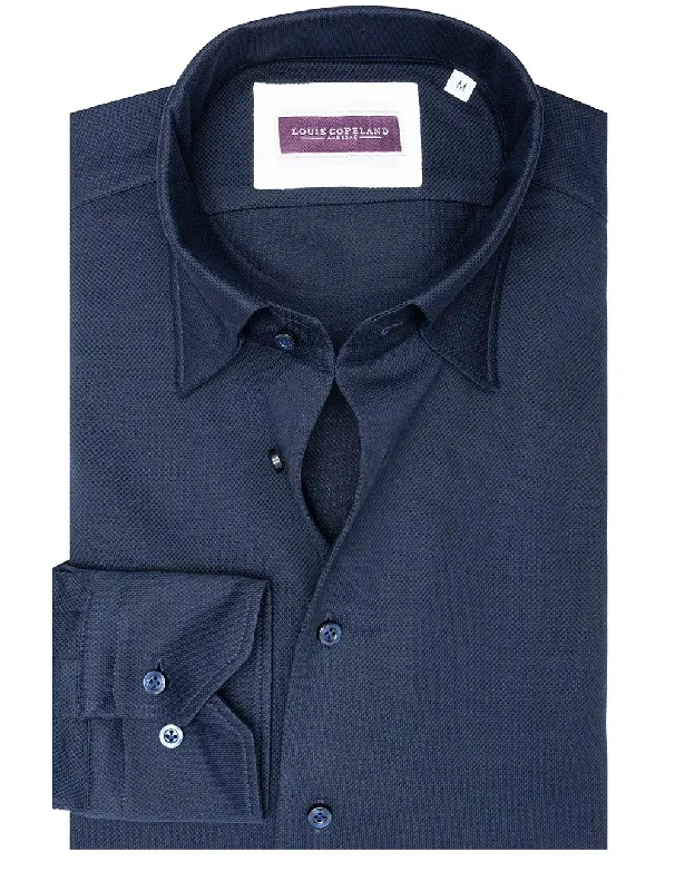 Men's Skinny-Fit Shirts for a Trendy LookWestland Jersey Pique Shirt Navy