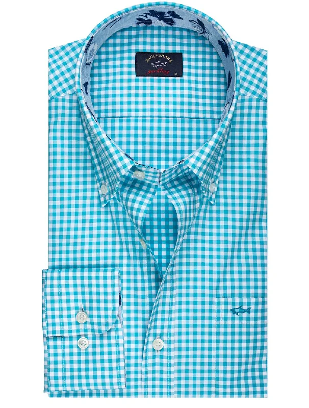 Men's Denim Shirts for a Rugged LookGingham Check Shirt Turquoise