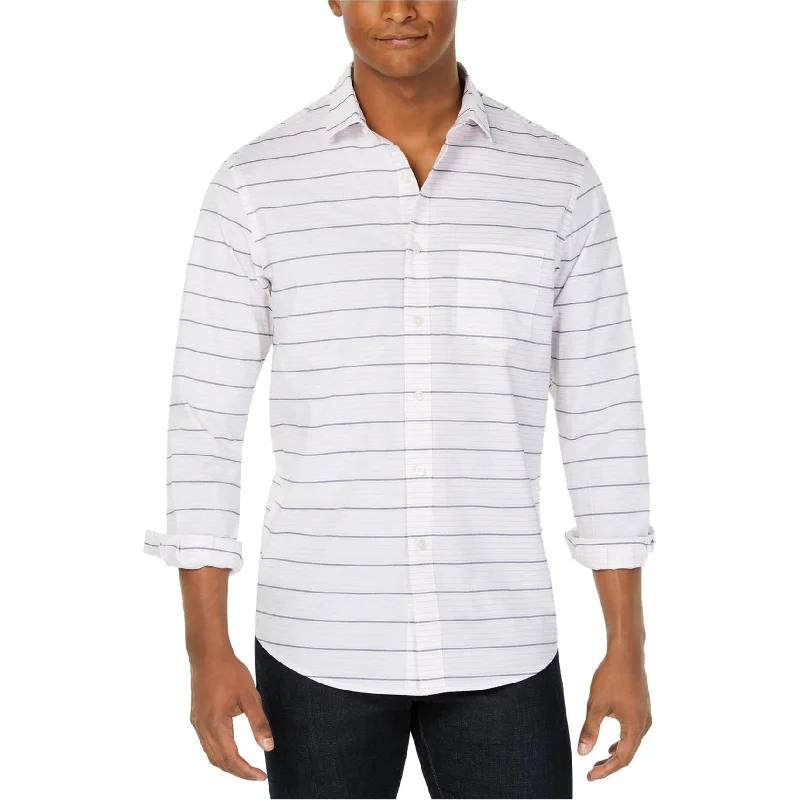 Men's Neutral-Tone Shirts for Versatile StylingClub Room Mens Preston Stripe Button Up Shirt