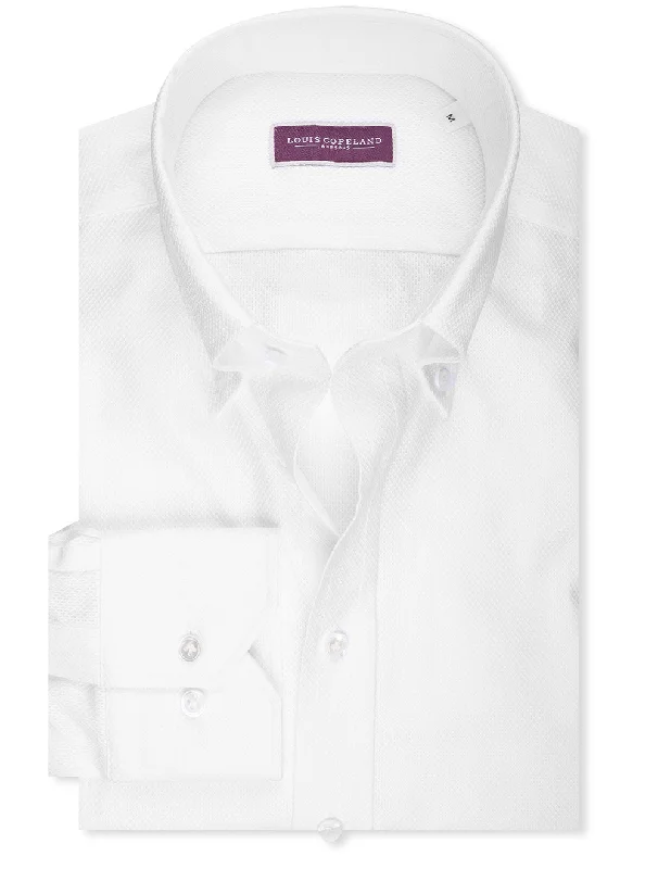 Men's Tab-Collar Shirts for a Crisp LookWaffle Pique Buttondown Shirt White