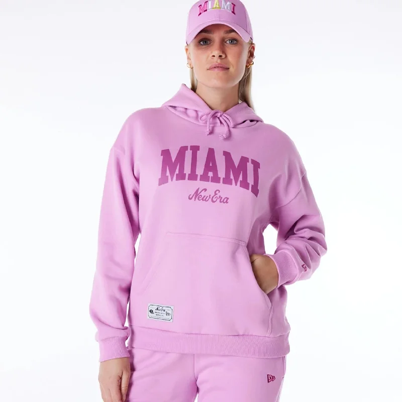 Men's Hoodies with Built-In HeadphonesNew Era Infill Pastel Pink Oversized Pullover Hoodie