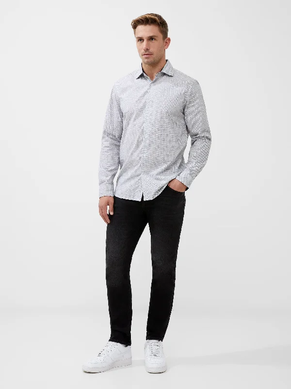 Men's Solid-Color Block Shirts for a Bold StatementLong Sleeve All Over Print Shirt