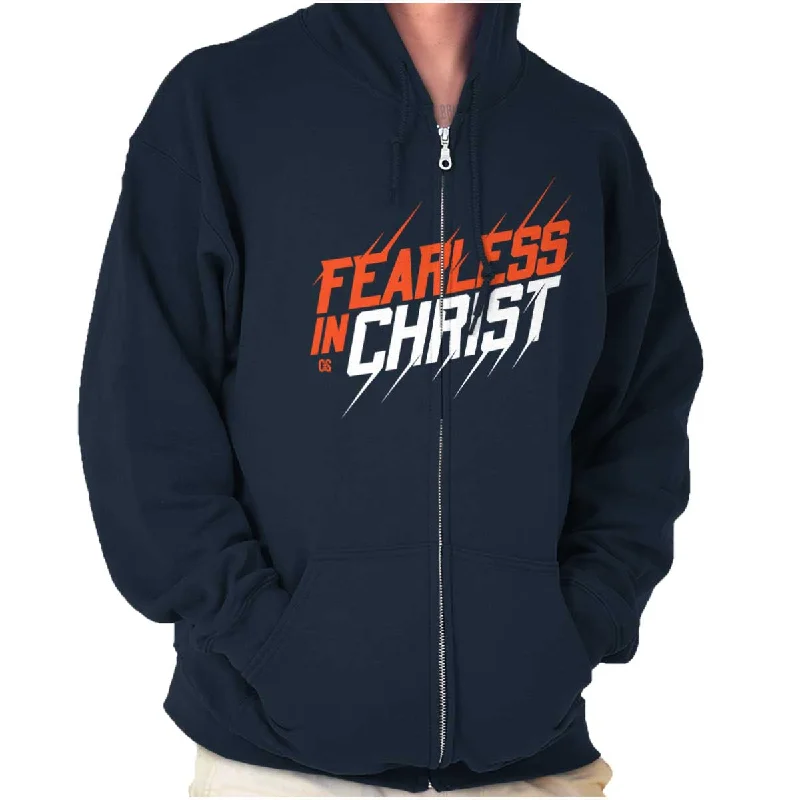 Designer Men's Hoodie JacketsFearless in Christ Zip Hoodie