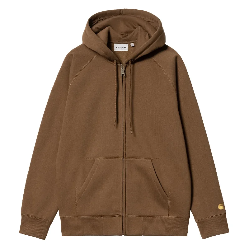 Men's Hoodies for BikingCarhartt WIP Hooded Chase Jacket Tamarind / Gold