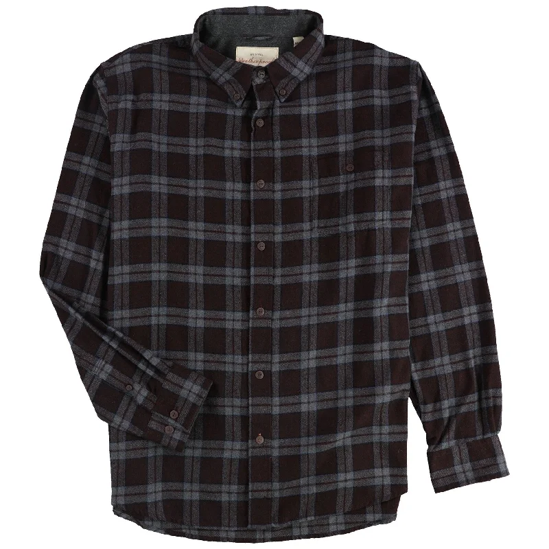 Men's Patterned Casual Shirts for Relaxed StylingWeatherproof Mens Flannel Button Up Shirt, Red, XX-Large