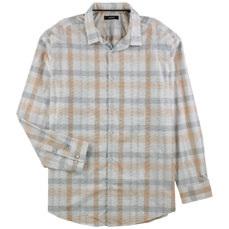 Men's Iron-Free Shirts for Wrinkle-Resistant WearAlfani Mens Plaid Button Up Shirt, Orange, XX-Large