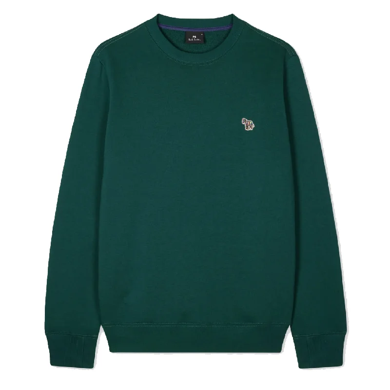 Men's Hoodies with Water-Repellent FabricPaul Smith Zebra Logo Organic Cotton Sweatshirt Dark Green