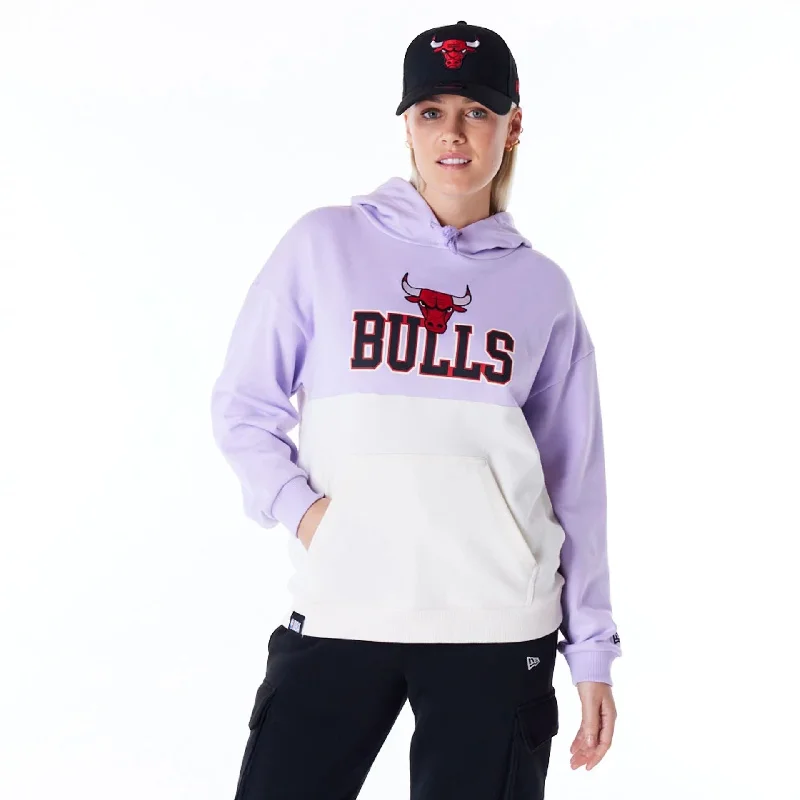 Men's Hoodies with Breathable FabricChicago Bulls Womens NBA Pastel Purple Oversized Pullover Hoodie