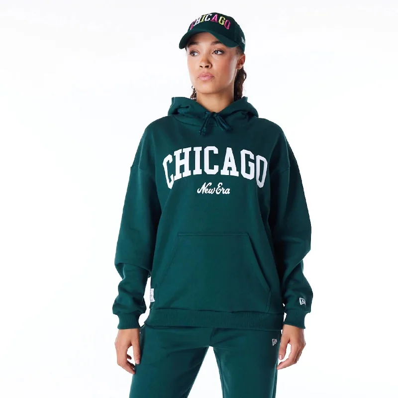 Men's Hoodies with Adjustable HoodsNew Era Infill Dark Green Oversized Pullover Hoodie