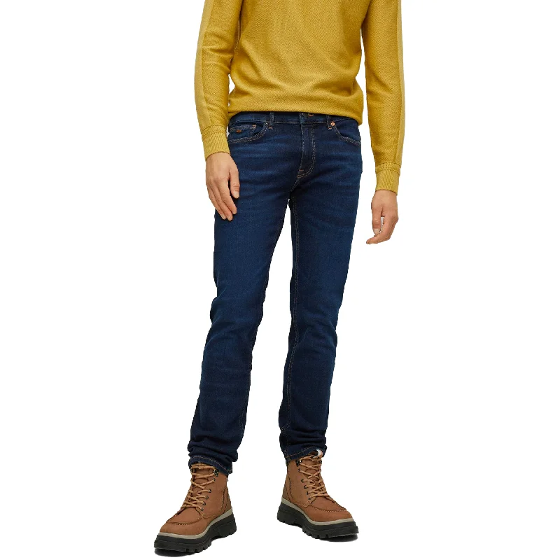 Men's Jeans with PocketsBoss Delaware Slim Fit Jeans - Aero Dark Blue Stretch
