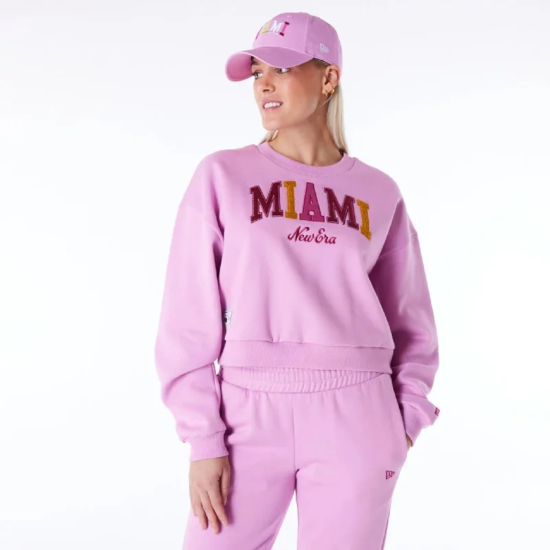 Men's Hoodies for YogaNew Era Infill Pastel Pink Crop Crew Neck Sweatshirt