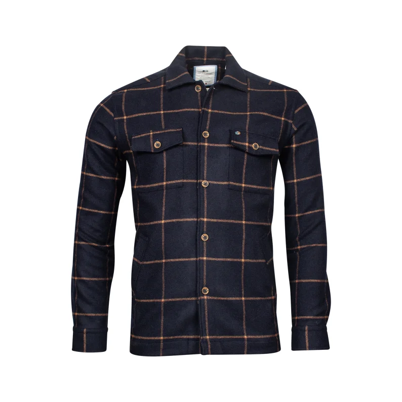 Men's Unique Dress Shirts for a Statement LookGiordano Check Overshirt Navy 227502