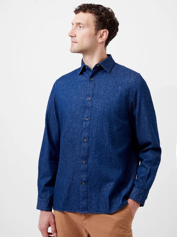 Men's Smart Casual Shirts for Business Casual SettingsLong Sleeve Denim Shirt