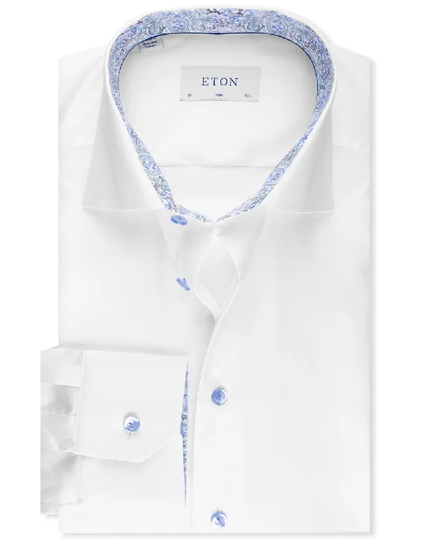 Men's Performance Shirts for Active LifestylesSlim Plain Inlay Formal Shirt White