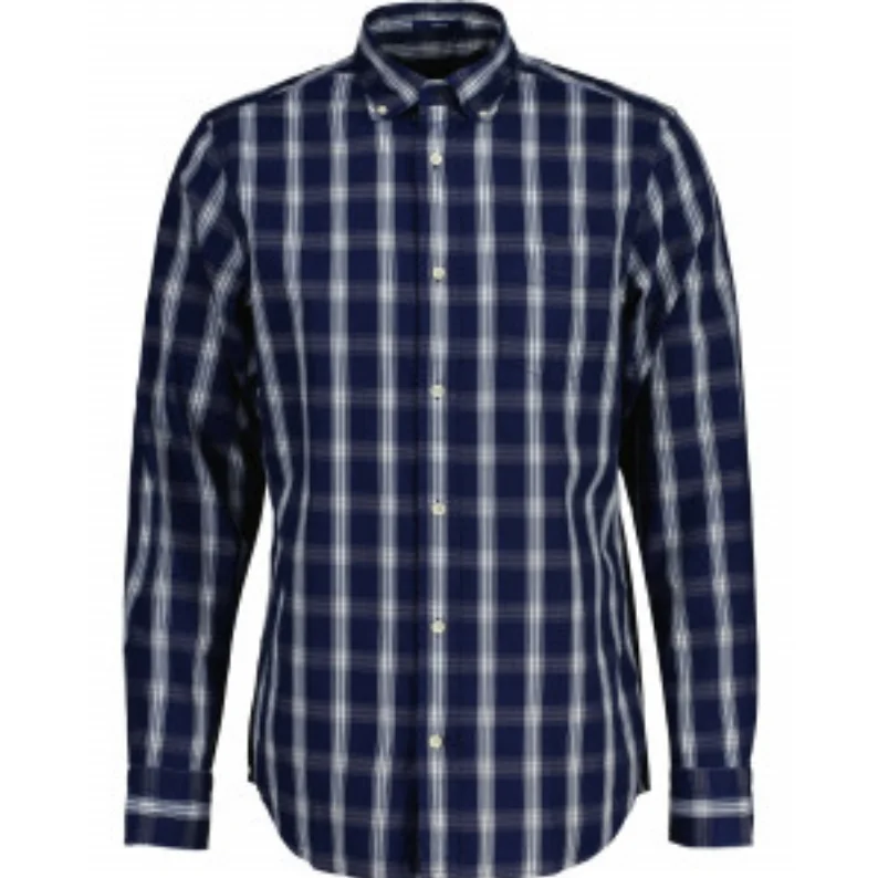 Lightweight Men's Poplin ShirtsGANT Regular Fit Check Shirt 3220066 - Eggshell