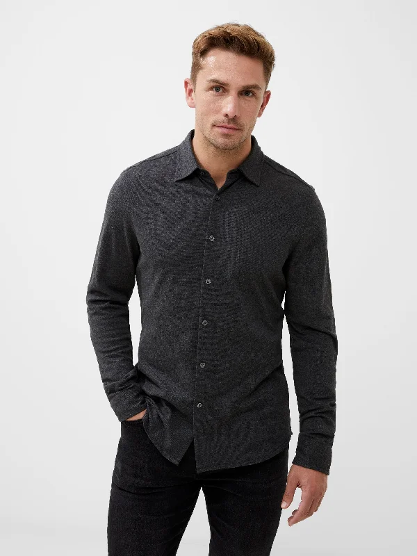 Men's Patterned Button-Down Shirts for Added InterestLong Sleeve Pique Jersey Shirt