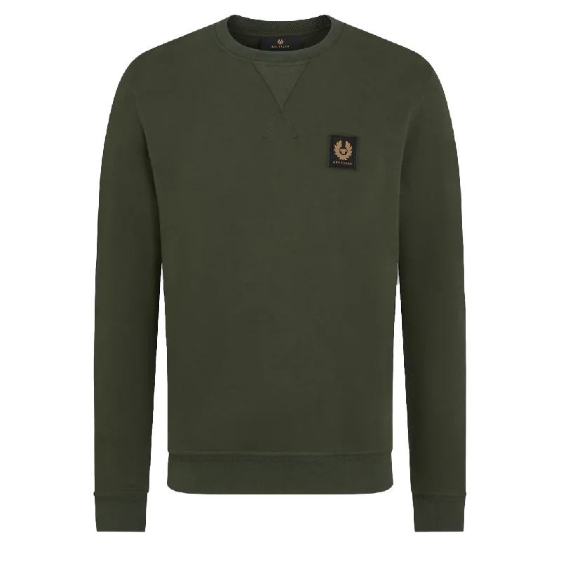 Men's Hoodies for Skinny MenBelstaff Cotton Fleece Sweatshirt Tile Green