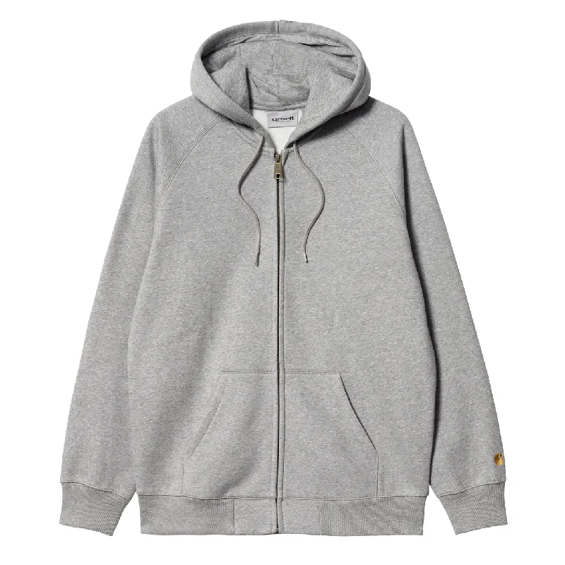 Men's Hoodies with Kangaroo PocketsCarhartt WIP Hooded Chase Jacket Grey Heather / Gold