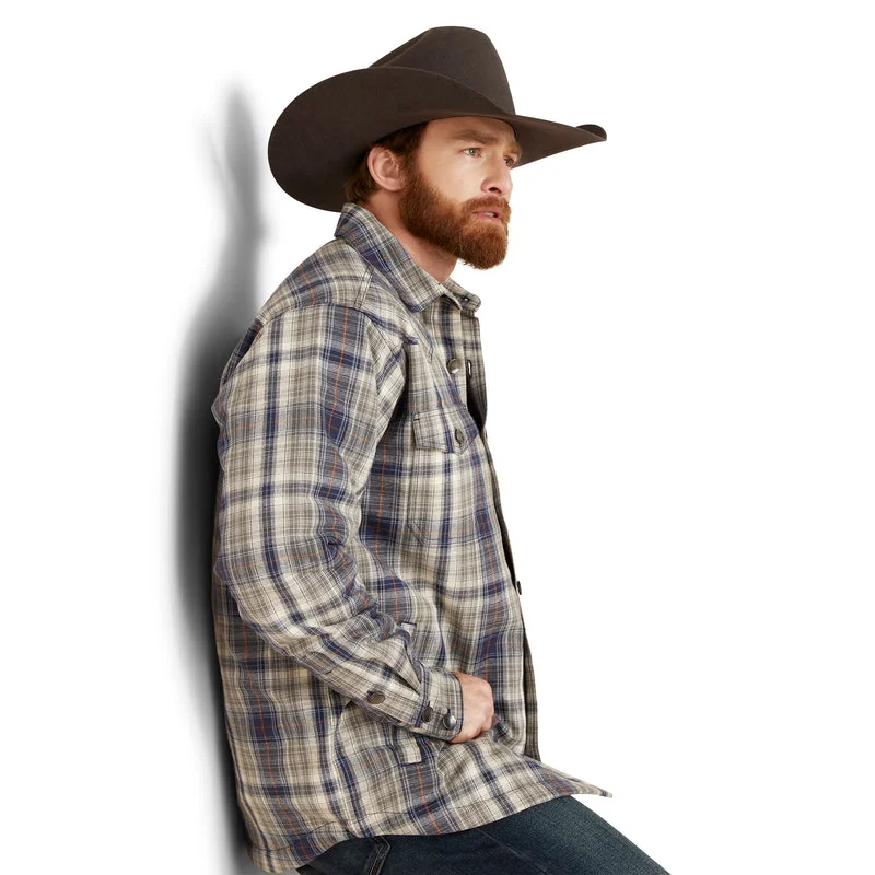 Luxurious Men's Cashmere Coats'Ariat' Men's Hoover Shirt Jacket - Iron Heather