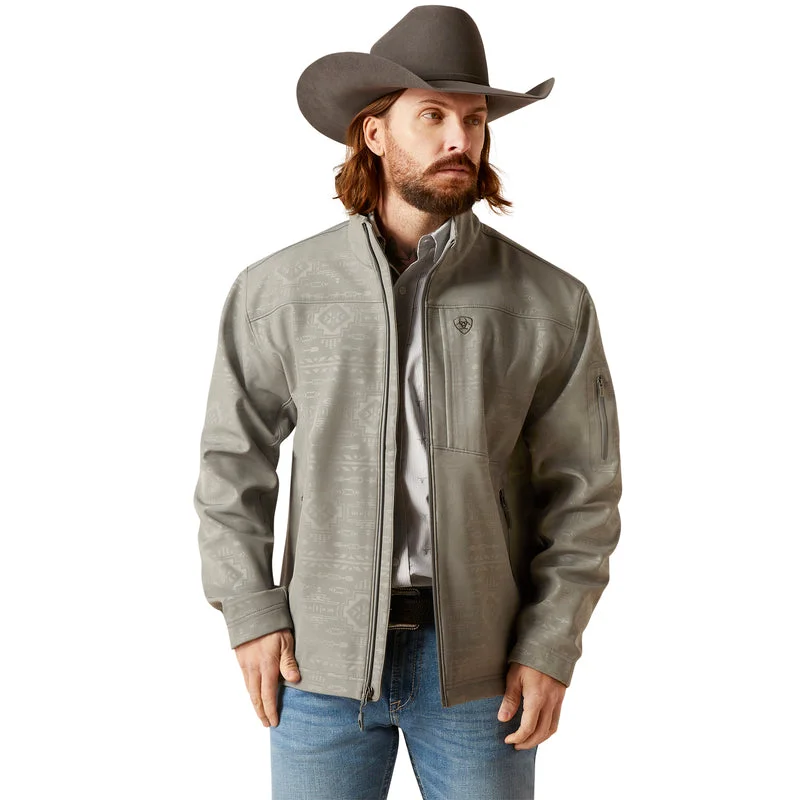 Classic Men's Trench Coats'Ariat' Men's Vernon 2.0 Softshell Jacket - Jetty Grey Embossed