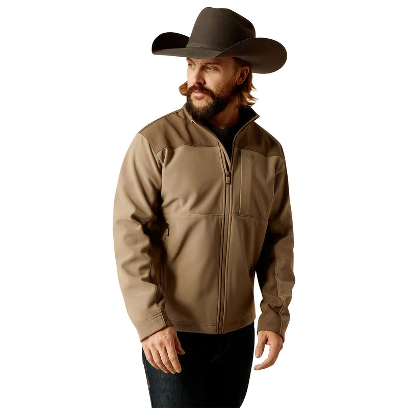 Men's Coats with Lining'Ariat' Men's Wyatt Softshell Jacket - Brindle / Major Brown