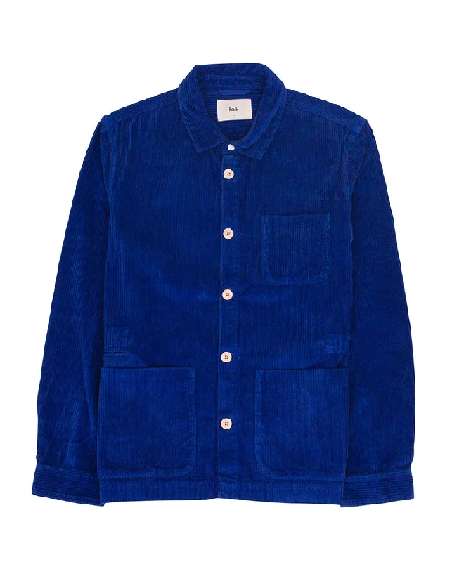 Durable Men's Car CoatsAssembly Jacket Bright Blue Heavy Cord