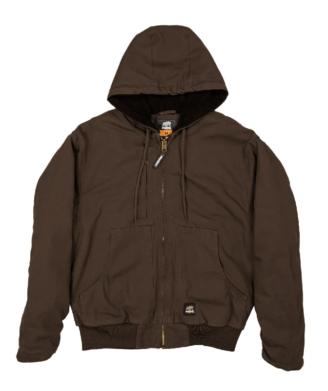 Men's Coats with Belted WaistsBerne Mens Bark 100% Cotton Washed Hooded Jacket